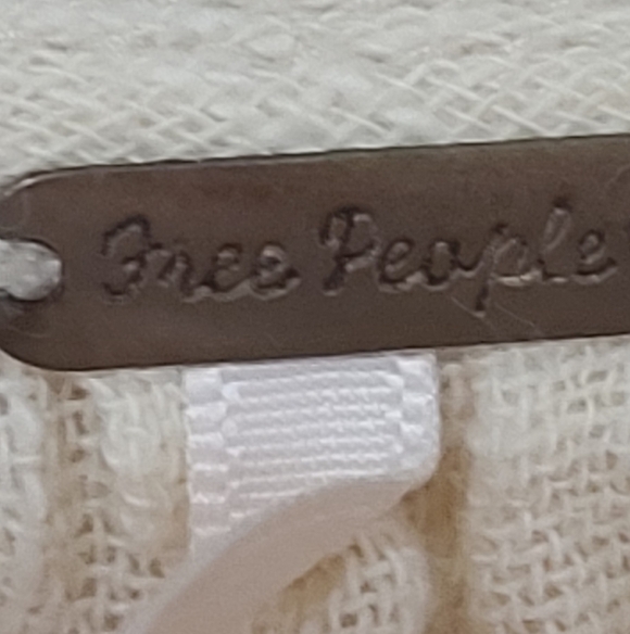 Free People Women's Cream Peasant Blouse with Tie Neck - Picture 5 of 10